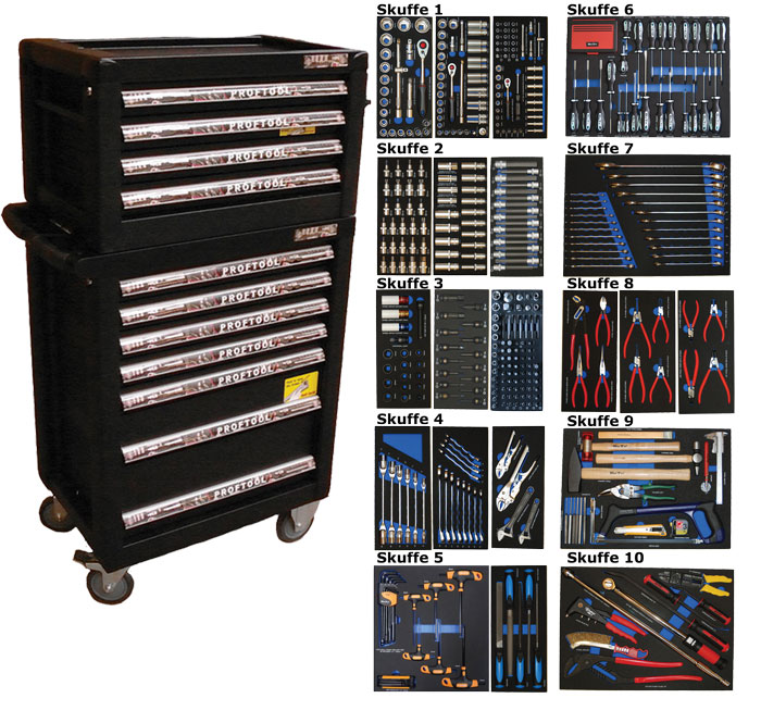 Sort Bato Værktøjsvogn med 526 Dele - Fantastisk Tilbud!