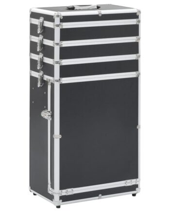 Sort Aluminium Makeupkuffert - Perfekt til Organisering