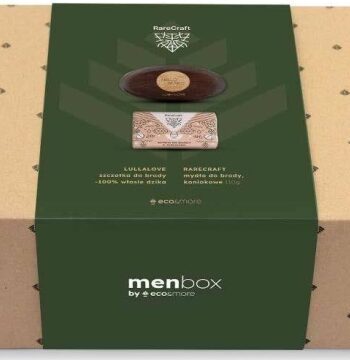 Skægpleje Sæt med Skægbørste og Cognac Skægsæbe