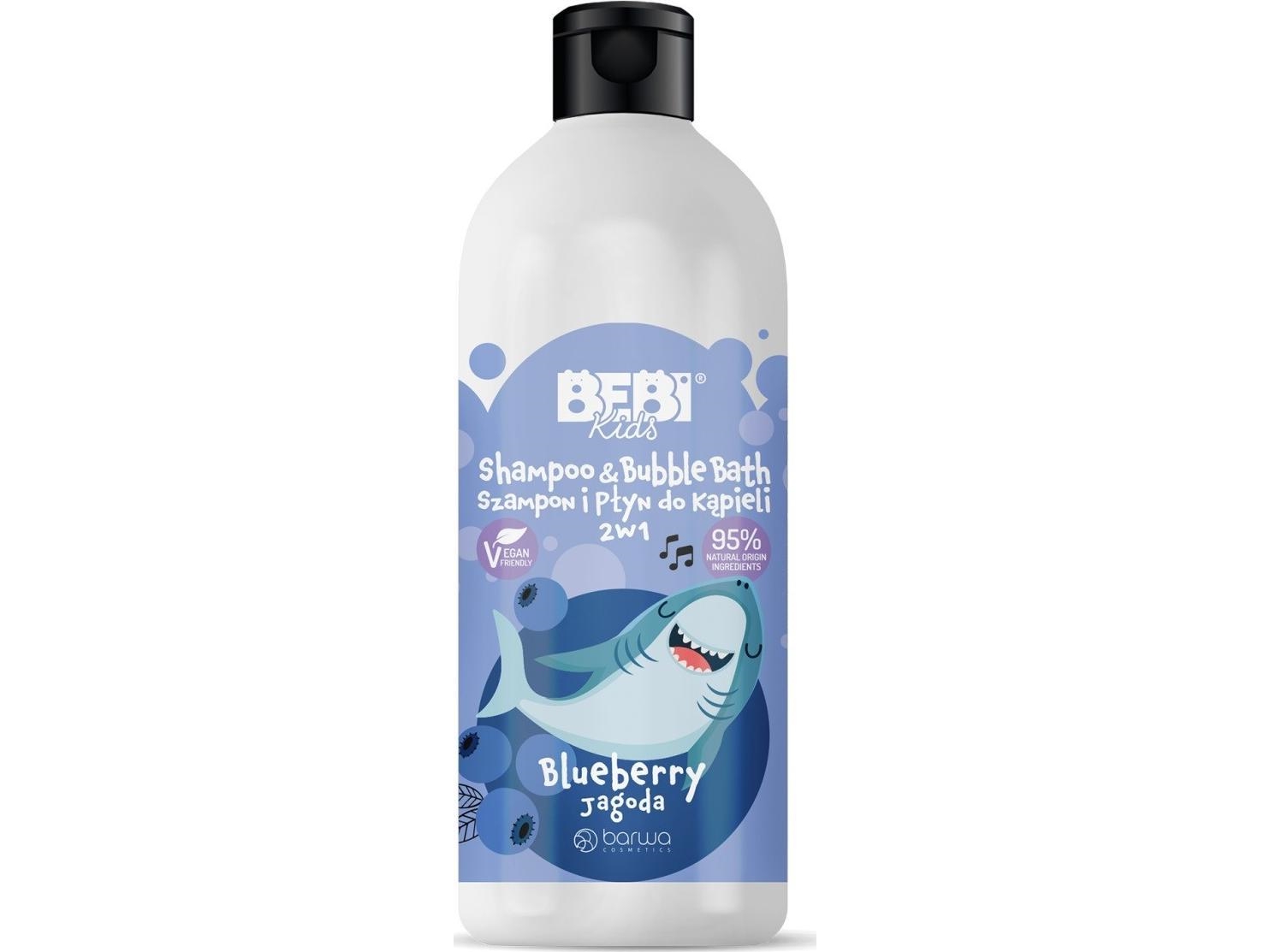 Barwa Bebi Kids 2-i-1 Shampoo og Bad Lotion - Blåbær 500ml