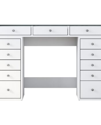 Hvid Nordvrk BJ105 Makeup Bord med 13 Skuffer - Stilfuldt Design