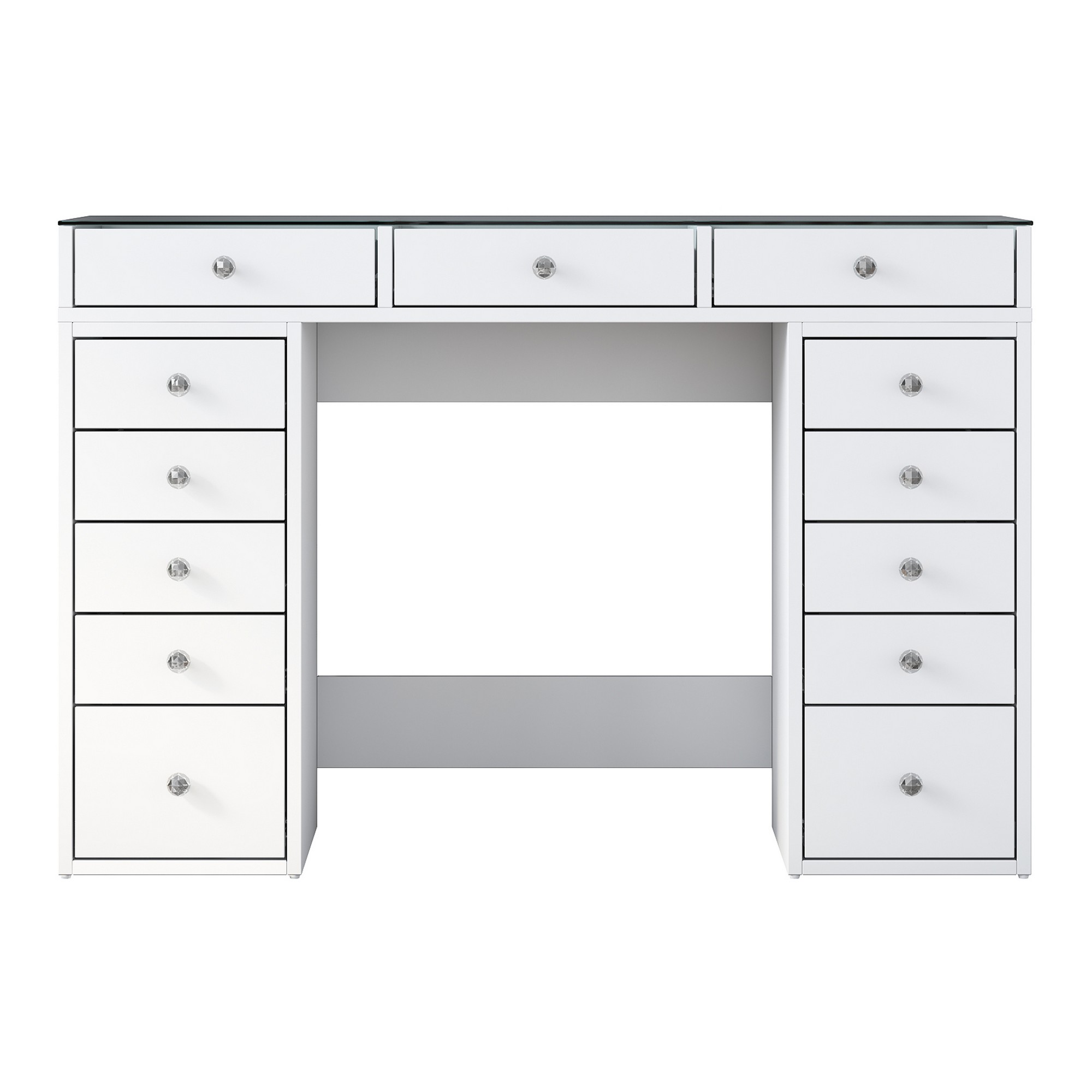 Hvid Nordvrk BJ105 Makeup Bord med 13 Skuffer