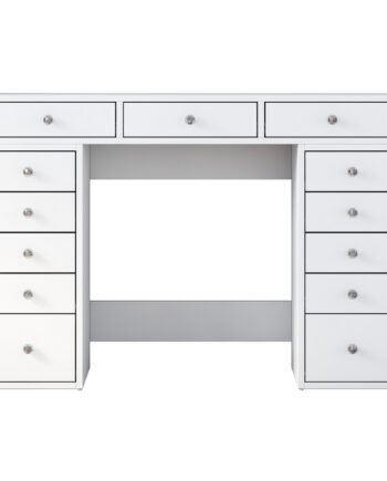 Elegant Hvid Makeup Bord med 13 Skuffer fra Nordvärk