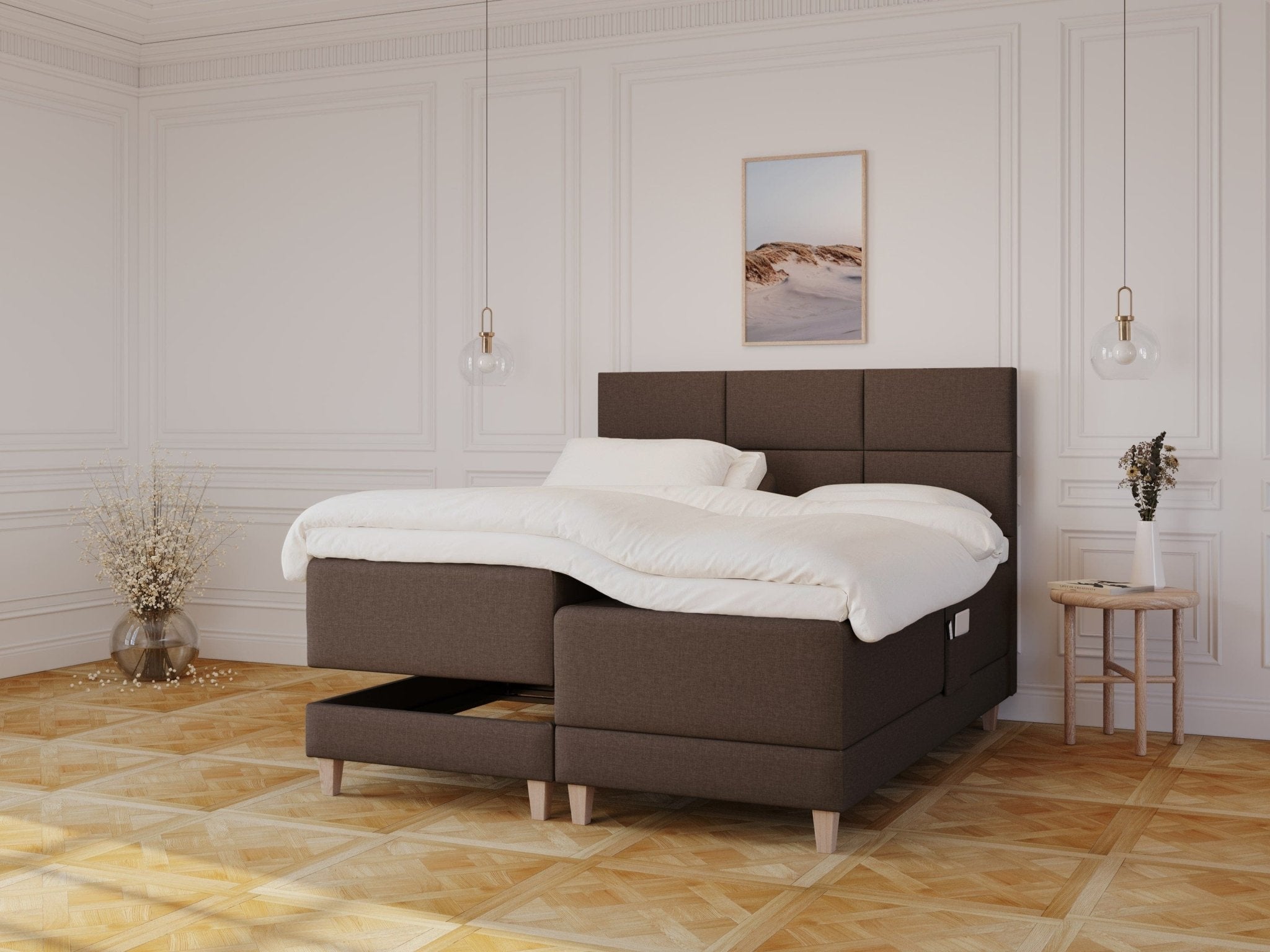 Aura Lv 180x200 Mørk Brun - Bedste Elevationsseng Tilbud