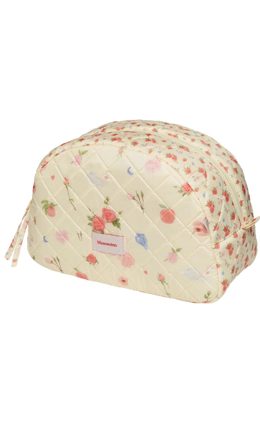 Sød Makeup Taske med Store Rosenmønstre - Maanesten