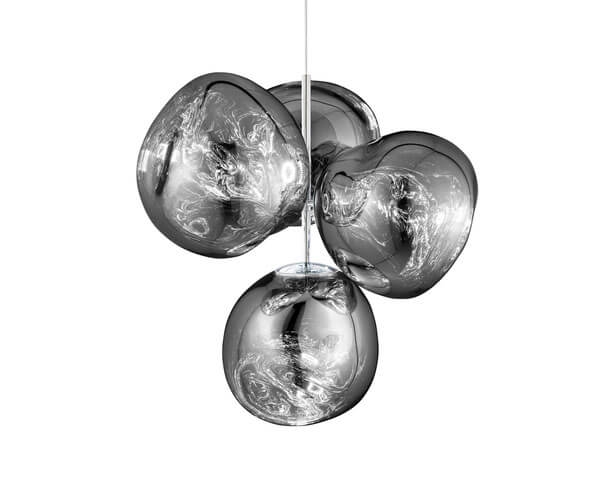 Melt Lille Lysekrone i Sølv - Tom Dixon Design