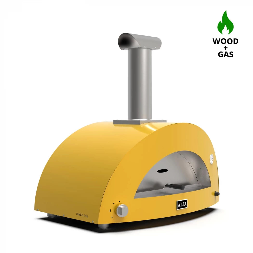 Gul Hybrid Pizzaovn til 5 Pizzaer - Alfa Forni Moderno