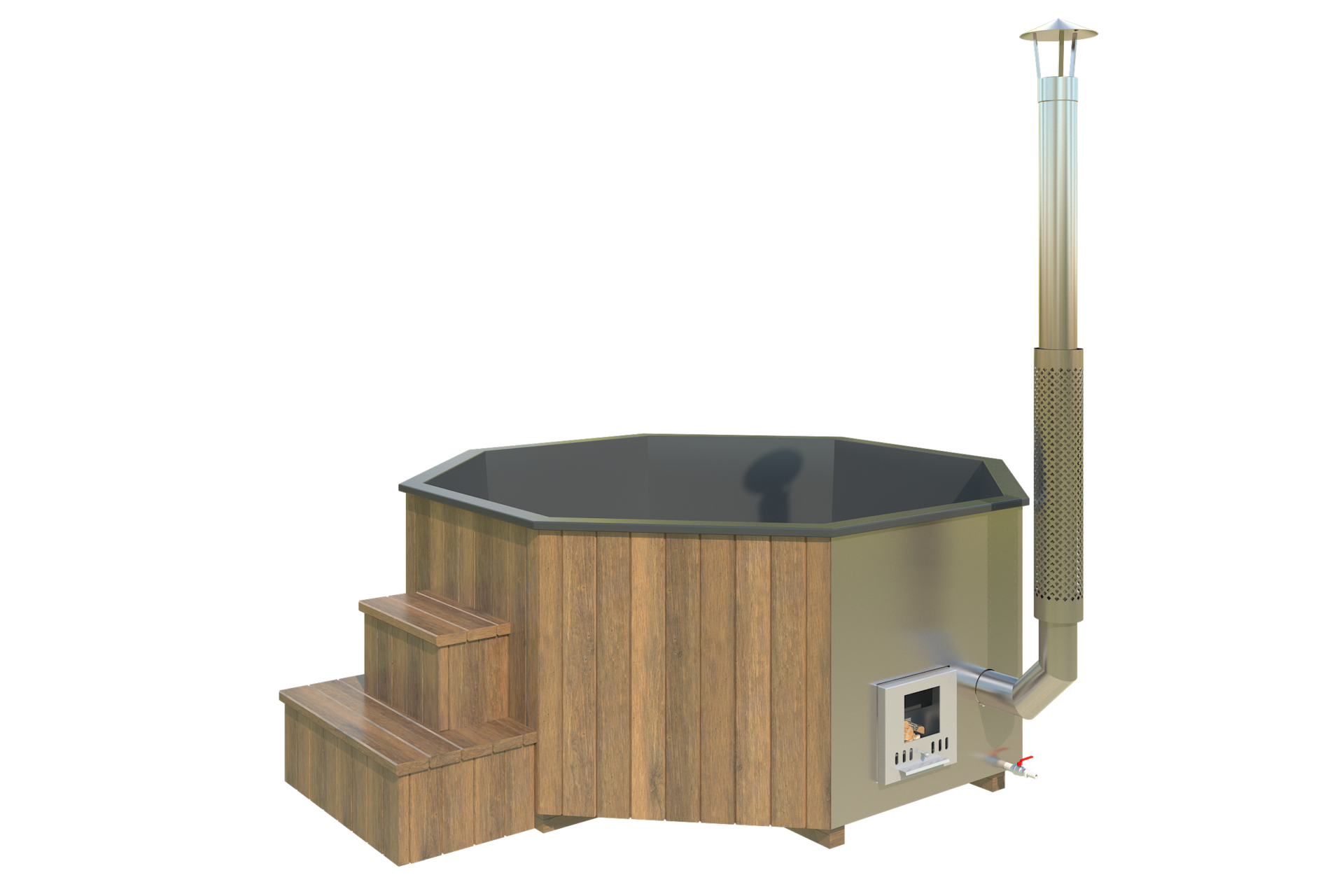 Deluxe Hexagonal Vildmarksbad 240 - Hurtig Opvarmning