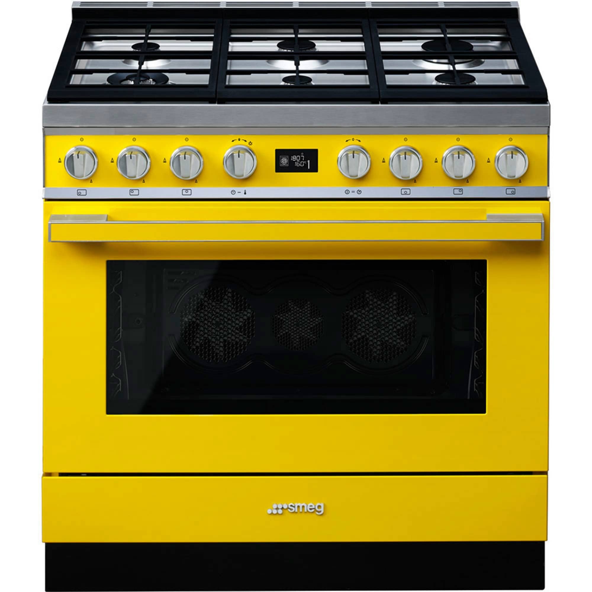 Gul Smeg Portofino Gaskomfur - Elegant Design og Funktionalitet